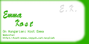 emma kost business card